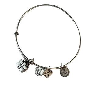 Alex and Ani Charm Bangle Bracelet Silver Gift Box Present Charm